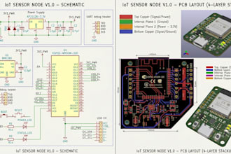 design schematic and multilayer pcb layout in kicad, altium for electronics and