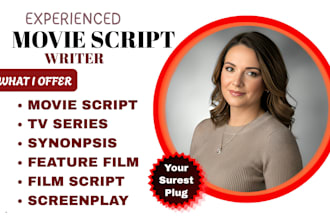 write a professional screenplay, movie script, TV series script