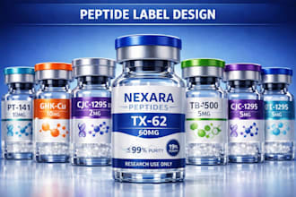 design peptide sarms supplement, vial label design, product label design