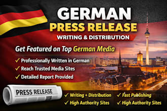 write and distribute professional german press release to top germany media site