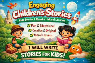 write creative children stories, kids ebooks, and bedtime stories