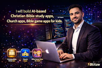 build ai based christian bible study apps, church apps, bible game apps for kids