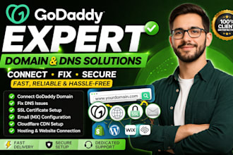 be your godaddy expert, connect domain, fix dns, SSL, and hosting issues