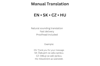 translate czech, slovak, hungarian, and english manually