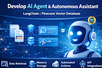 develop ai agent autonomous assistant langchain pinecone vector database