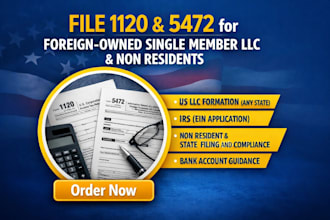 prepare file 1120 and 5472 for foreign owned single member llc