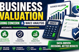 do business valuation, going concern and wacc analysis