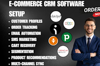 setup e commerce CRM klaviyo zoho CRM omnisend pipedrive freshsales netsuite