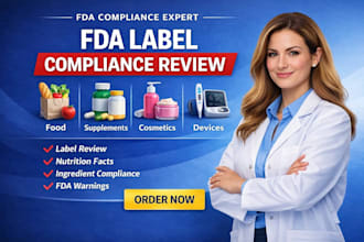 review fda food, supplement, cosmetic label for fda and health canada compliance