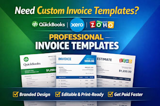 create custom invoice template for quickbooks, xero and zoho