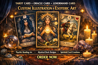 design tarot card oracle card and lenormand card illustration esoteric