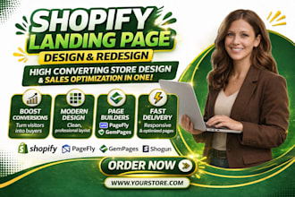 design high converting shopify landing page, product page with pagefly, gempages