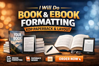 do book and ebook formatting, KDP paperback and layout