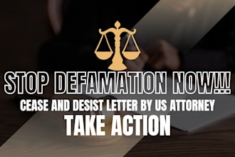 write a cease and desist letter for defamation harassment or slander