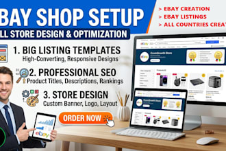 setup your ebay seller store with listing templates and shop design