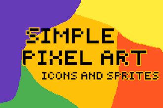 create simple pixel art characters, sprites and icons