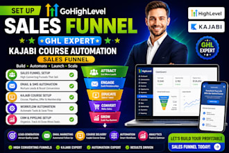set up gohiglevel sales funnel ghl expert kajabi  course automation sales funnel