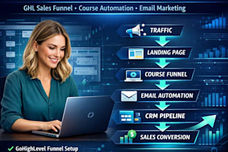set up gohiglevel sales funnel ghl expert kajabi  course automation sales funnel