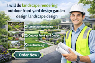do landscape rendering ourdoor frontyard design garden design landscape design