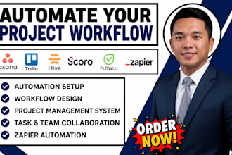 setup asana trello hive CRM scoro flowlu zapier integration workflow automation