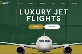 design wix aircraft charter website private rental aviation service website
