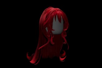 design a stylized ugc roblox accessories, furry and ugc roblox hair