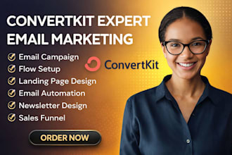 set up convertkit email flows automation campaigns landing pages newsletter