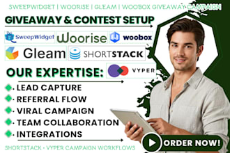 set up sweepwidget woorise gleam woobox shortstack vyper viral contest campaigns