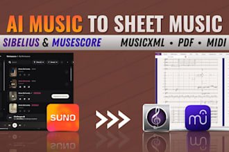 transcribe suno ai music to sheet music transcription using sibelius musescore
