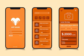 design mobile app screenshot for ios or android on playstore,appstore with figma