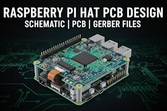 design custom raspberry pi hat pcb with schematic and manufacturing files