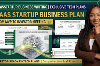 write saas startup fintech business plan pitch deck for investor grant funding
