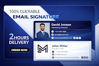 design a professional HTML clickable email signature for business branding