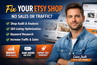 do etsy shop with promotion SEO audit listing optimization fast to boost traffic