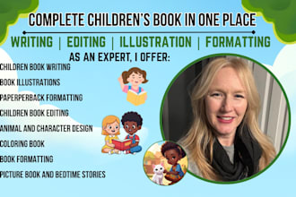 write children storybook, be book editor, format children book illustration