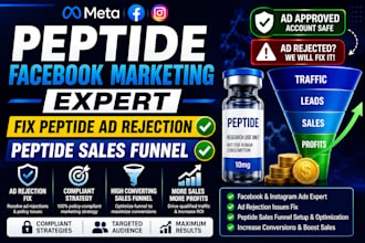 peptide facebook marketing expert fix peptide ad rejection peptide sales funnel