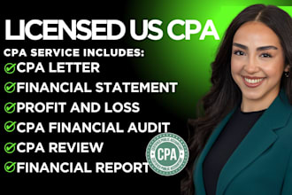 prepare CPA financial statement, perform audit and review financials, CPA letter