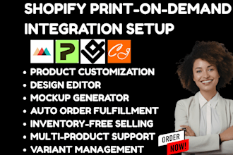 do shopify print on demand integration printful printify gelato cjdropshipping