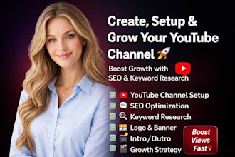 set up your youtube channel with video SEO keyword research logo banner intro