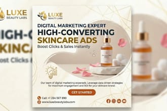 create high converting skincare products ads for ecommerce and shopify markets