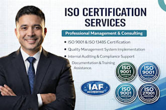complete iso 9001 14001 45001 documentation and certification