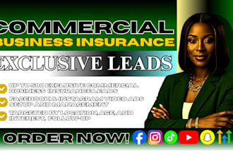 500 exclusive commercial insurance leads, business insurance leads, facebook ads