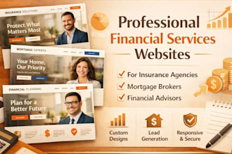 design insurance website, mortgage broker, financial service website