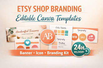 design etsy shop branding canva templates editable and professional