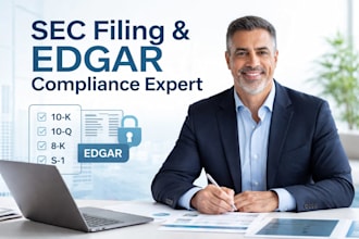 prepare and file sec 10k, 10q, 8k, s1 and manage edgar compliance