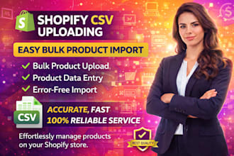 do shopify CSV product upload and error fixing