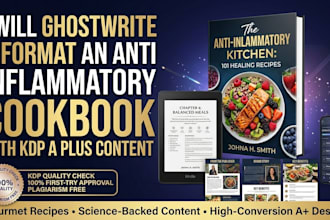 ghostwrite and format an anti inflammatory cookbook with KDP a plus content