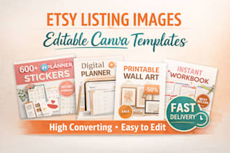 design etsy listing images canva templates for digital products