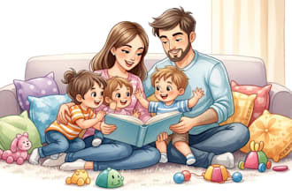 children story book illustration children story children story book illustration
