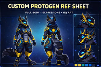 design your protogen furry oc reference sheet